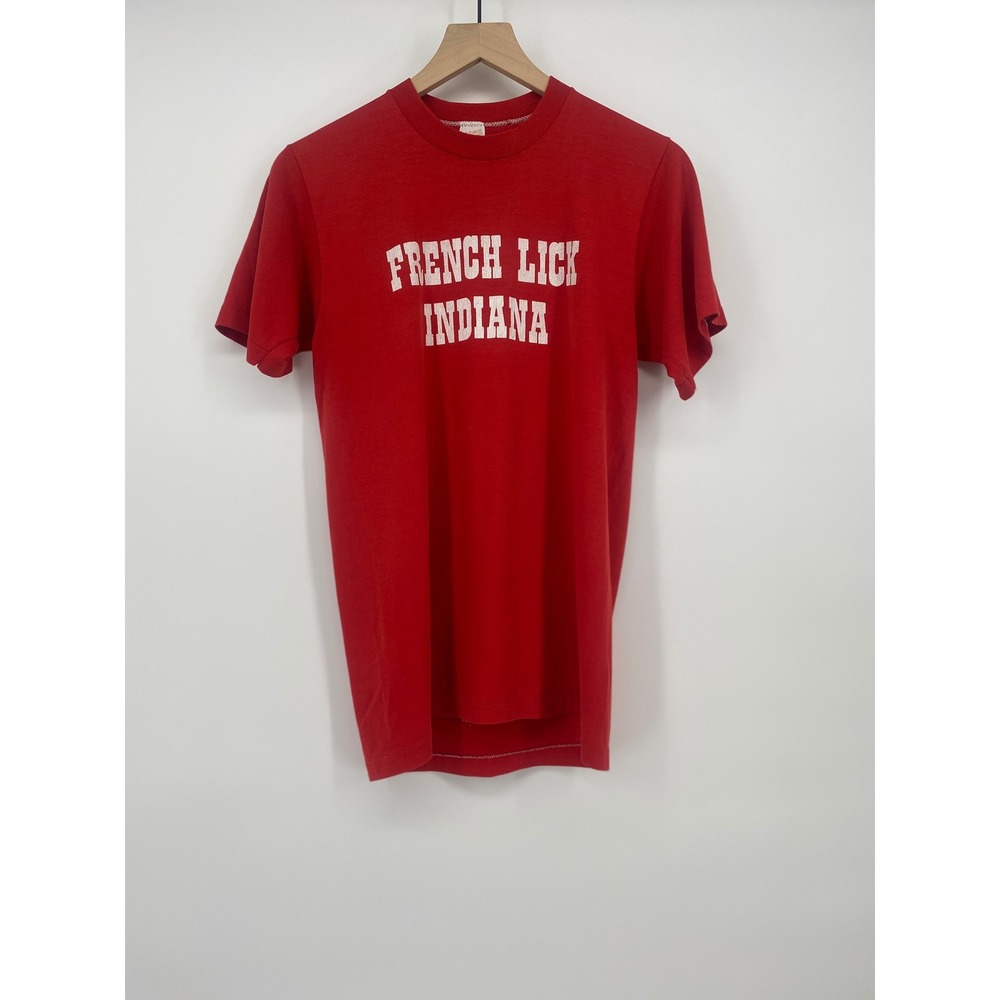 Sportswear T-Shirt Size M Red Excellent French Lick Indiana Vintage 50/50 USA